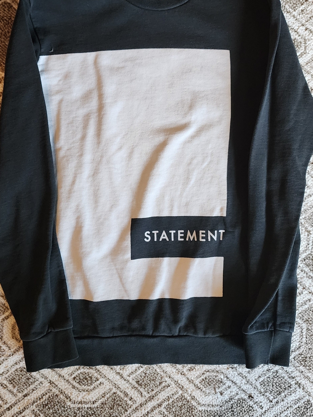 Zara Black & White 'STATEMENT' Crewneck Sweater